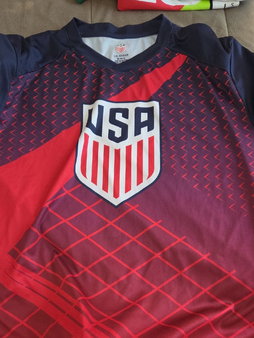 USA Crest Men's Red & Navy Soccer Jersey